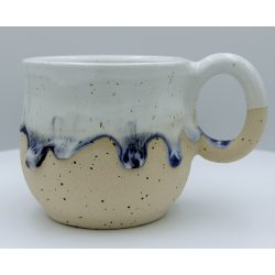 Keramik krus m/hank og citat-tekst "Kom s� de hviie"