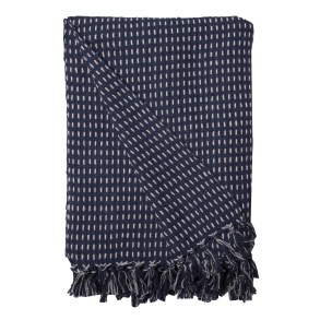 Plaid Lige linjer navy bl�, 130x180 cm