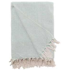 Plaid v�vet hvid/gr�n, 130x180 cm