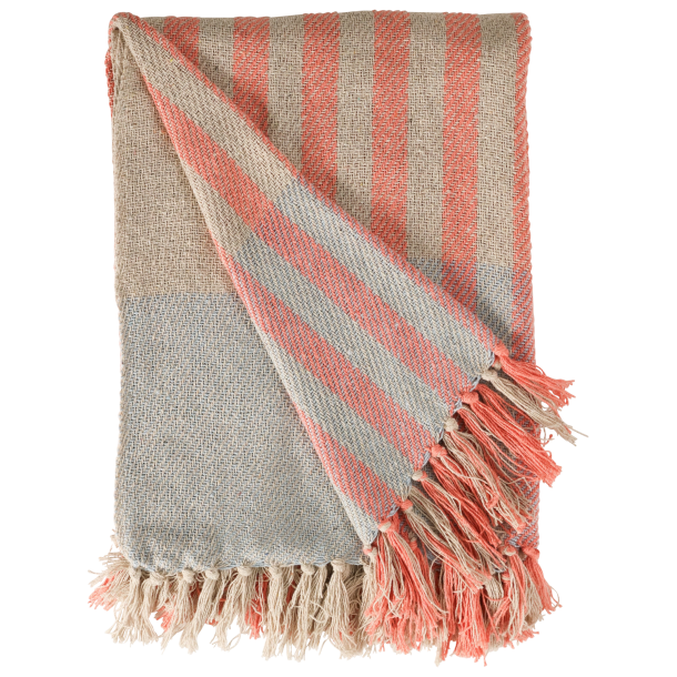 Plaid b�nd bl�/rav, 130x180 cm