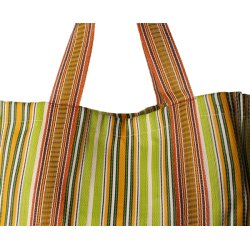 Taske i genbrugsplast grn/gul, 57x37x18 cm