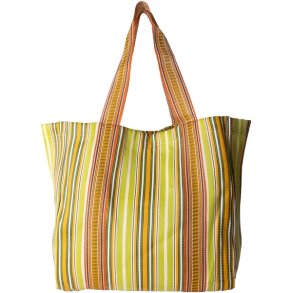 Taske i genbrugsplast gr�n/gul, 57x37x18 cm
