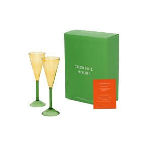 Champagneglas glas i s�t af 2 stk. i fin gave�ske, 24x�7,5 cm