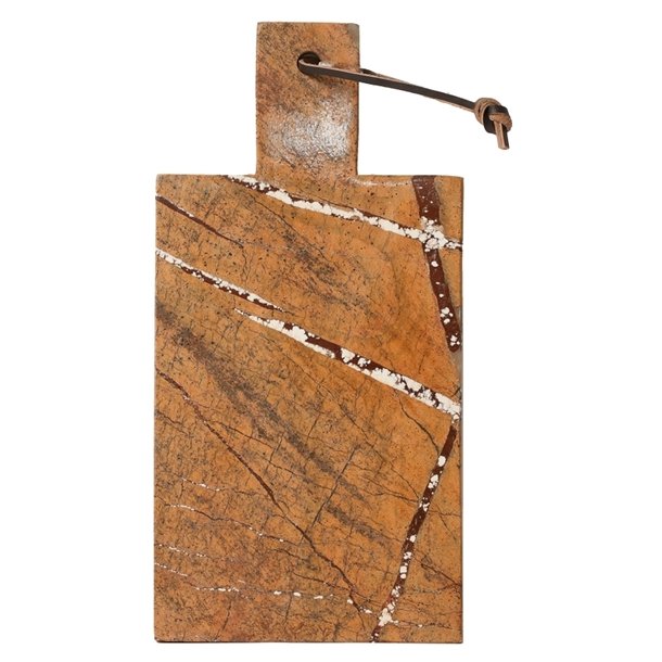 Serveringsbrt i marmor, skov brun, 30cm x 15cm