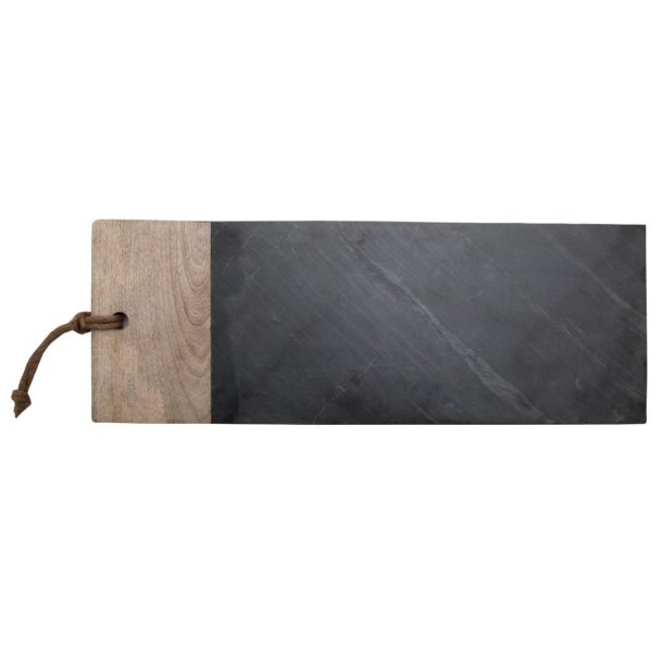 Serveringsbrt i marmor, skifer sort, 60cm x 22cm