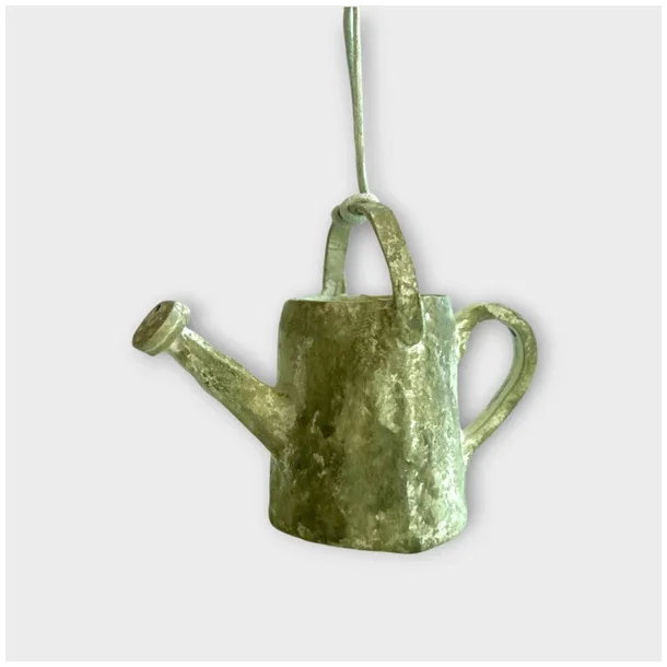 Fin lille gr�n vandkande med fine h�ndlavede detaljer, H 7 cm