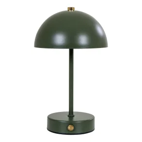 Holt metal bordlampe, genopladelig i farverne gr�n/messing, 25 cm h�j og �15cm