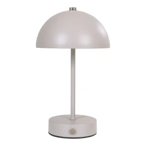 Holt metal bordlampe, genopladelig i farverne sand/st�l, 25 cm h�j og �15cm