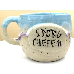 Keramik krus m/hank og citat-tekst "Sp�rg chefen"