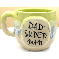Keramik krus m/hank og citat-tekst "Dad=Superman"