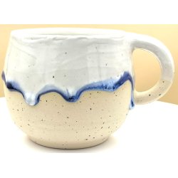 Keramik krus m/hank og citat-tekst "Kom s� de hviie"