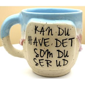 Keramik krus m/hank og citat-tekst 