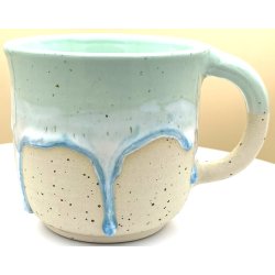 Keramik krus m/hank og citat-tekst "Min kone er hot" mintgr�n