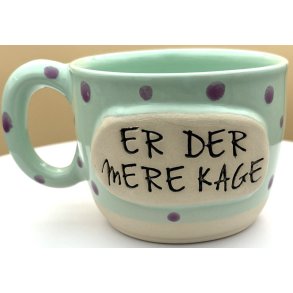 Keramik krus m/hank i farven lime med lilla prikker og citat-tekst 