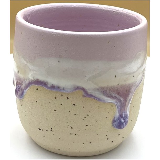 Keramik krus uden hank pink m/lilla l�beglasur