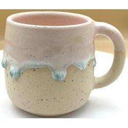 Keramik krus m/hank lyser�d med gr�n l�beglasur