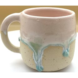 Keramik krus m/hank lyser�d med gr�n l�beglasur