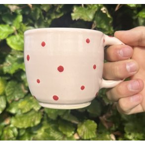 Keramik krus m/hank lyser�d med prikker