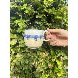 Keramik krus m/hank og citat-tekst "Kom s de hviie"