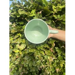 Keramik krus m/hank mintgrn med lbeglasur