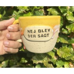 Keramik krus m/hank og citat-tekst "Nej blev der sagt"