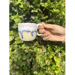 Keramik krus m/hank og citat-tekst "Bas ned"