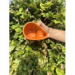 Keramik krus m/hank orange med lbeglasur