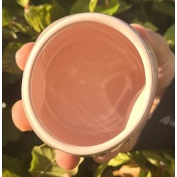 Keramik krus uden hank rosa med rde prikker