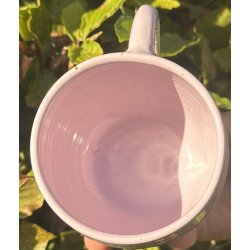 Keramik krus m/hank lyserd med bl lbeglasur