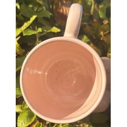 Keramik krus m/hank lyserd med rd lbeglasur