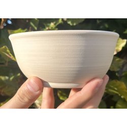 Keramik skl rosa med bl prikker