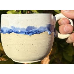 Keramik krus m/hank og citat-tekst "Kom s de hviie"