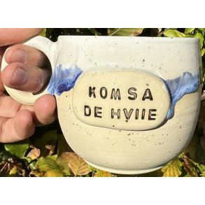 Keramik krus m/hank og citat-tekst 