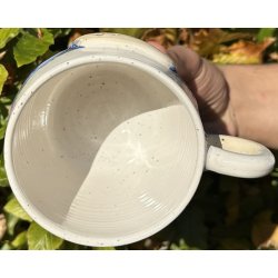 Keramik krus m/hank og citat-tekst "Kom s de hviie"