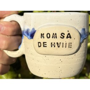 Keramik krus m/hank og citat-tekst 