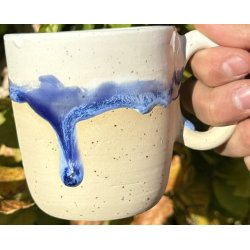 Keramik krus m/hank og citat-tekst "Kom s de hviie"