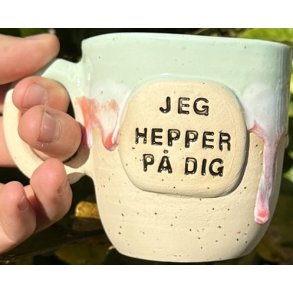 Keramik krus m/hank og citat-tekst 
