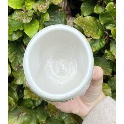 Keramik krus uden hank med orange lbeglasur