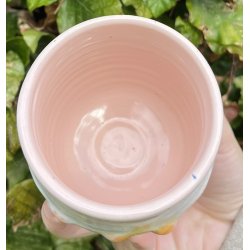 Keramik krus uden hank  lyserd m/orange lbeglasur