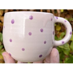 Keramik krus m/hank rosa med lilla prikker