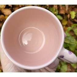 Keramik krus m/hank rosa med lilla prikker