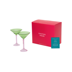 Martini Cocktail glas i st af 2 stk. i fin gaveske, 18x13 cm