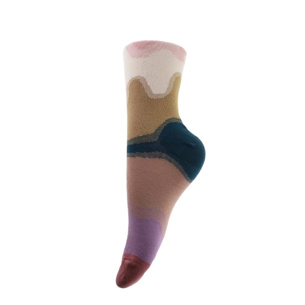 Str�mper onesize - b�lger rosa/brun/lilla