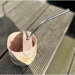 Keramik krus uden hank pink med l�beglasur og suger�r