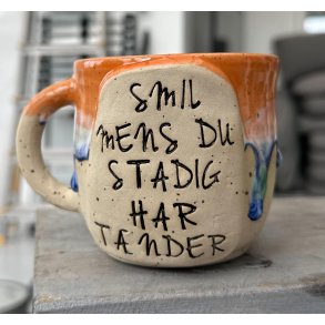 Keramik krus m/hank og citat-tekst 
