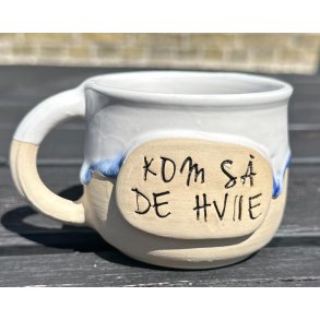 Keramik krus m/hank og citat-tekst 