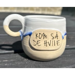 Keramik krus m/hank og citat-tekst 