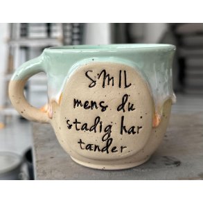 Keramik krus m/hank og citat-tekst 